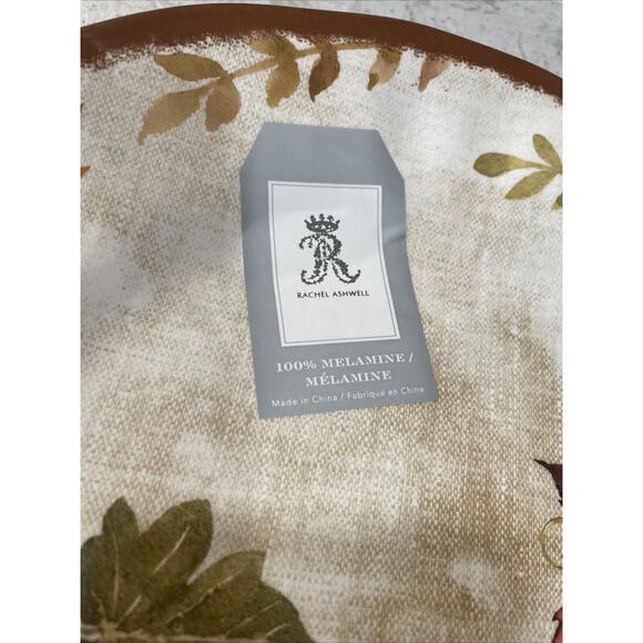 Set 4 Rachel Ashwell Harvest Fall Pumpkins Thanksgiving Melamine Dinner Plates - Picture 7 of 7